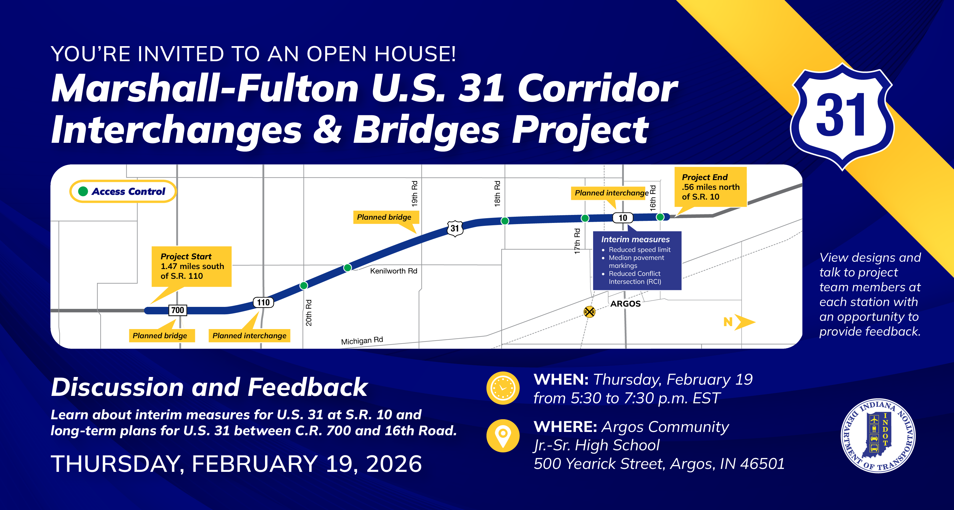 Marshall-Fulton U.S. 31 Corridor Interchanges and Bridges Project Graphic