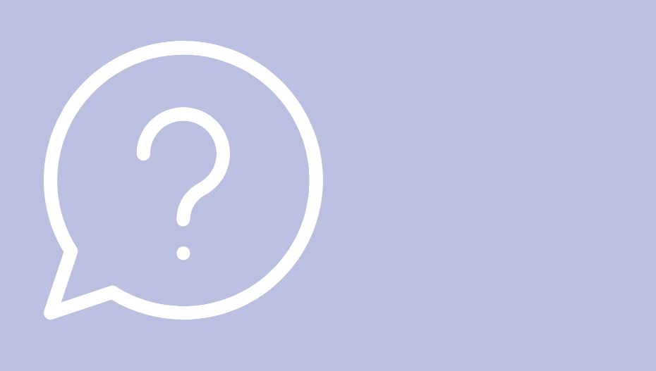 A question mark in a speech bubblr