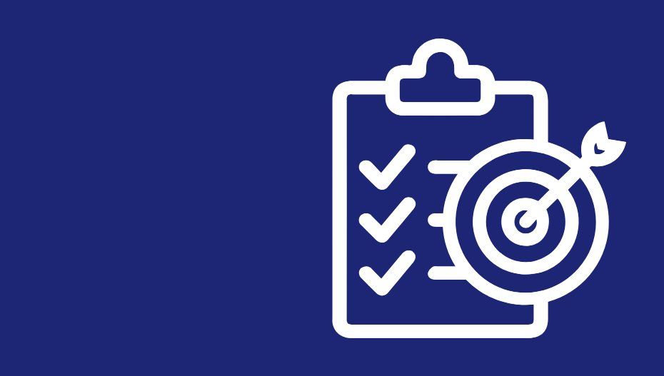 A checklist with a target