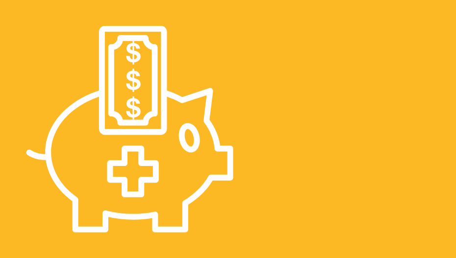 A piggy bank with three dollar signs