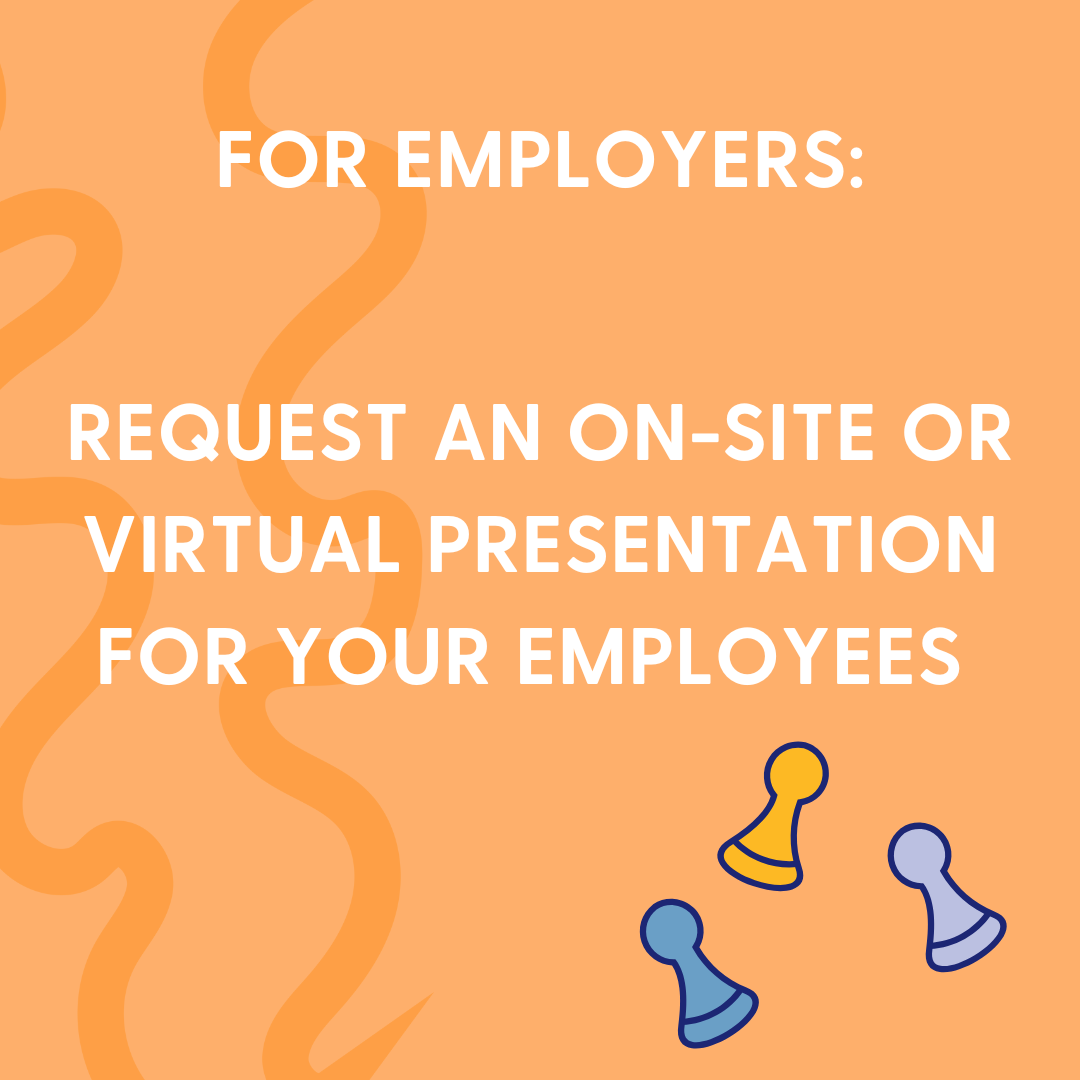 orange image reading request an onsite or virtual presentation for your employees