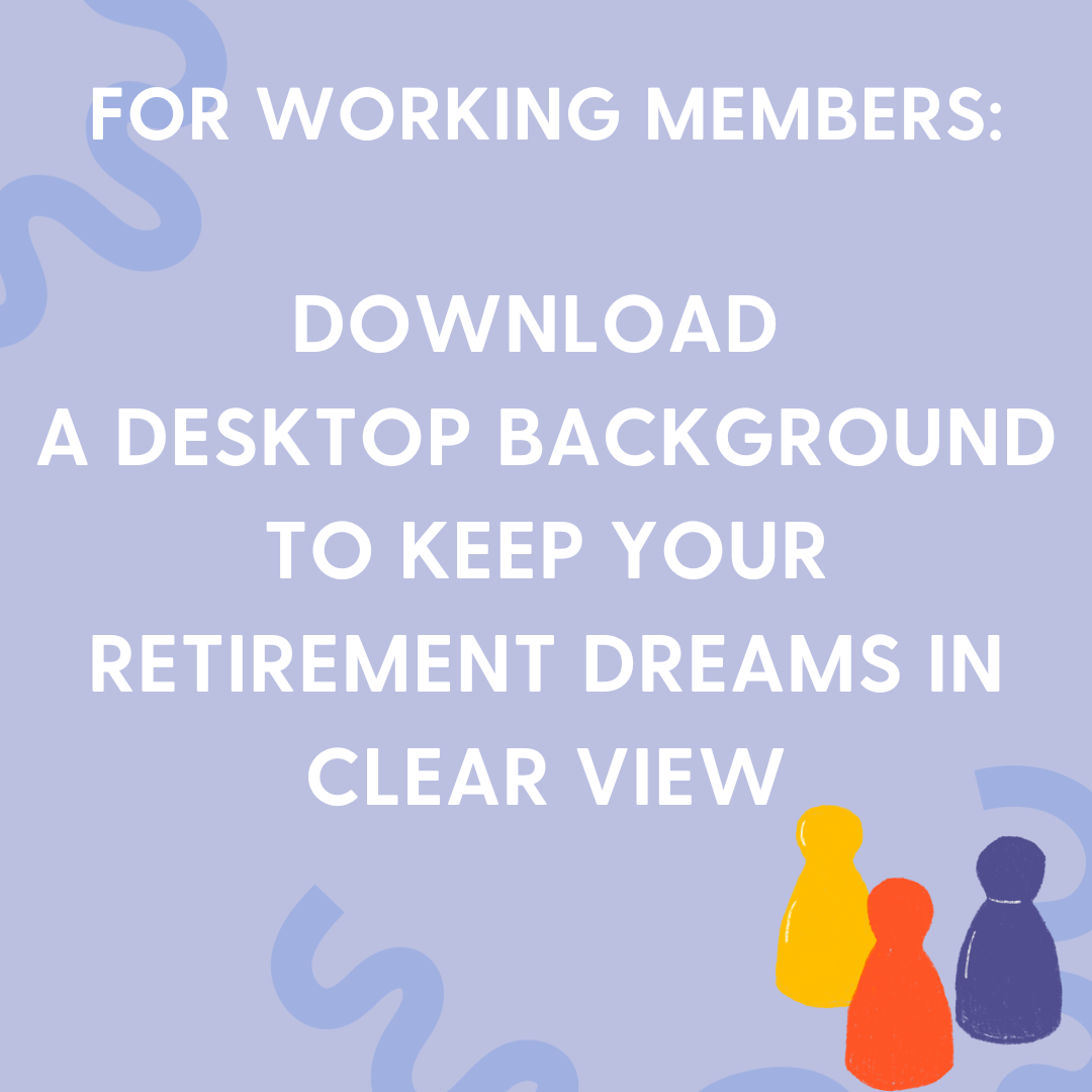 square image with blue background reading download a desktop background to keep your retirement dreams in clear view