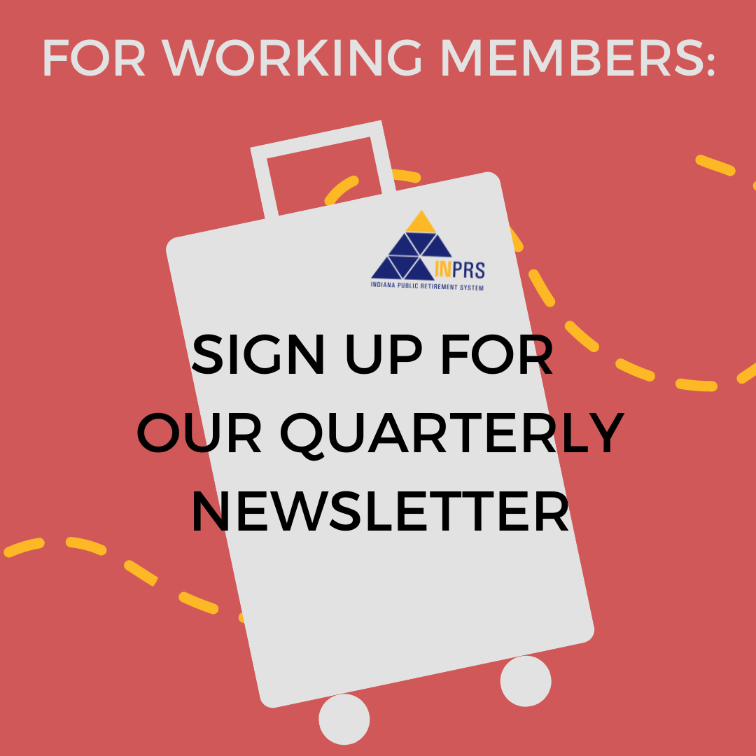 square image with orange background reading sign up for our quarterly newsletter