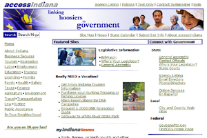 IN.gov Screenshot from 2003