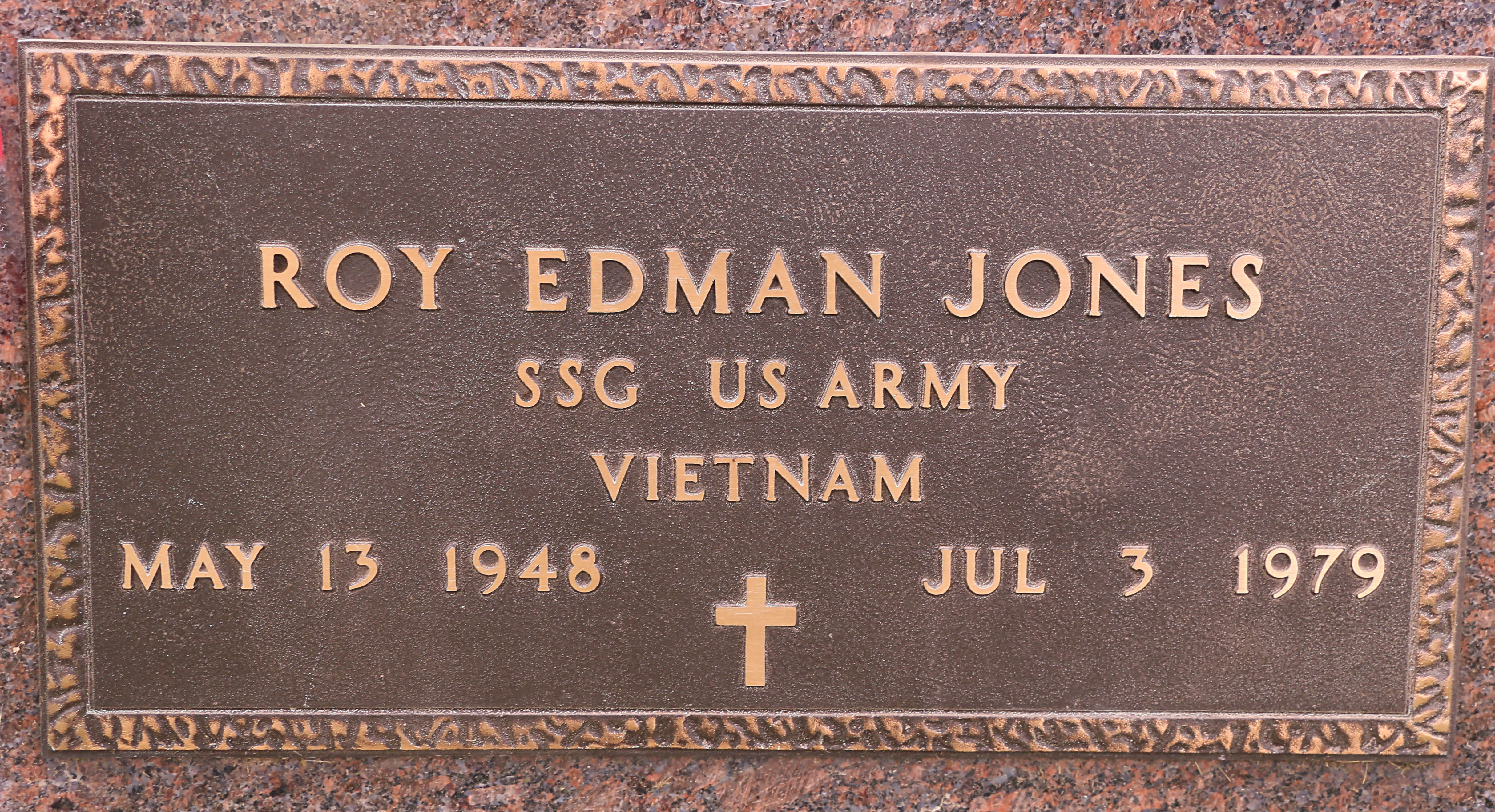 Headstone close-up - Military plaque