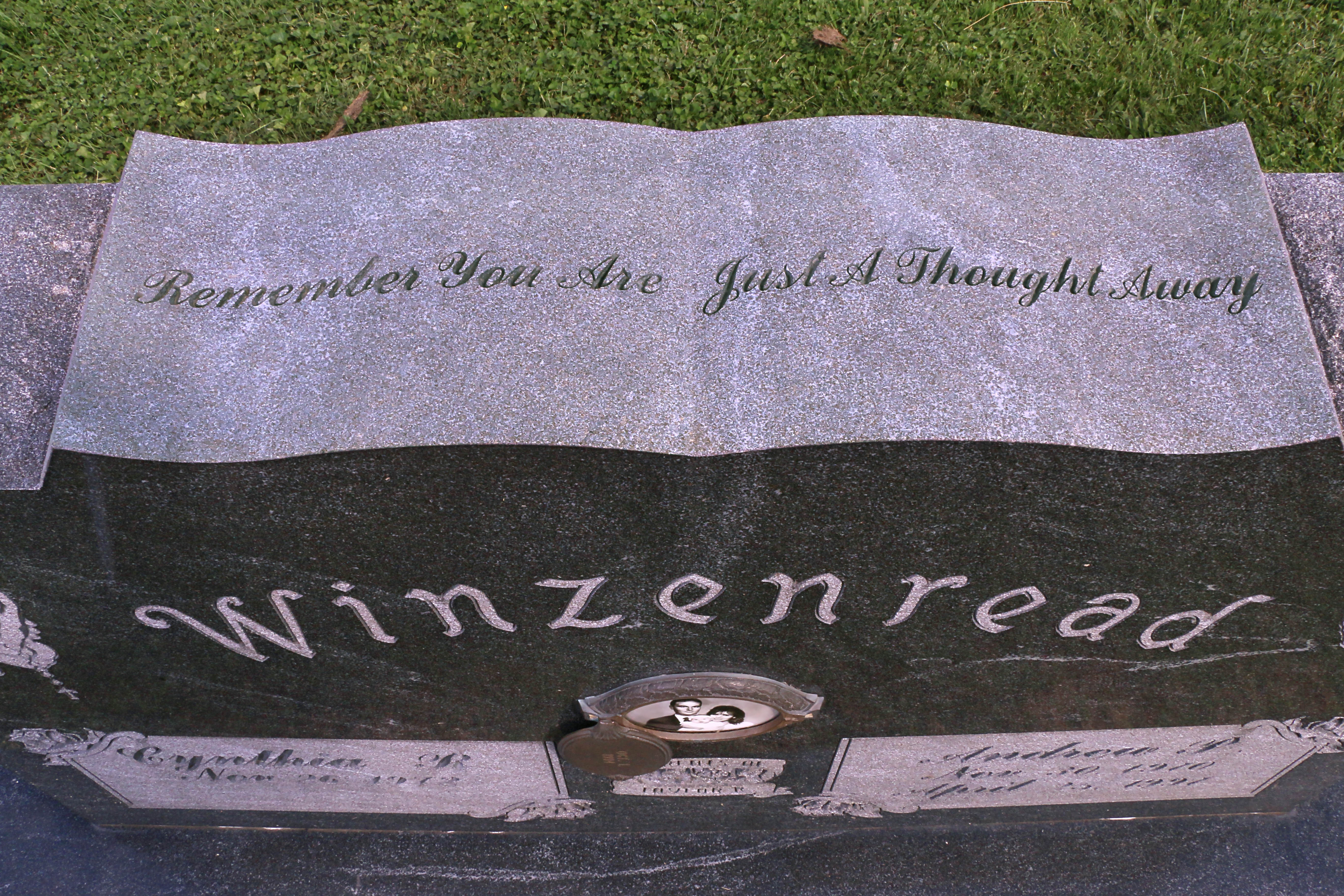 Headstone close-up - top inscription