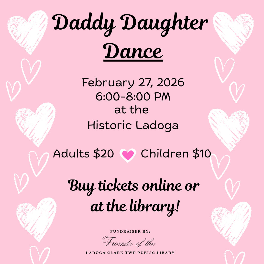 Daddy Daughter Dance 6 - 8 PM February 27  