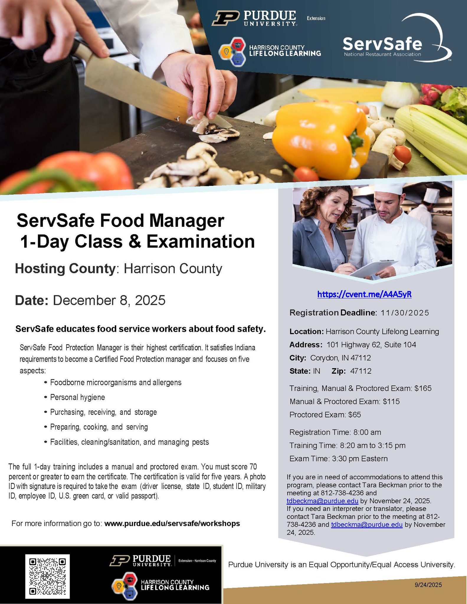 ServSafe Class Flyer