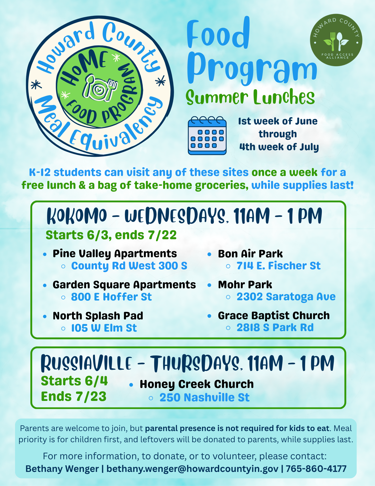 HoME Program Schedule
