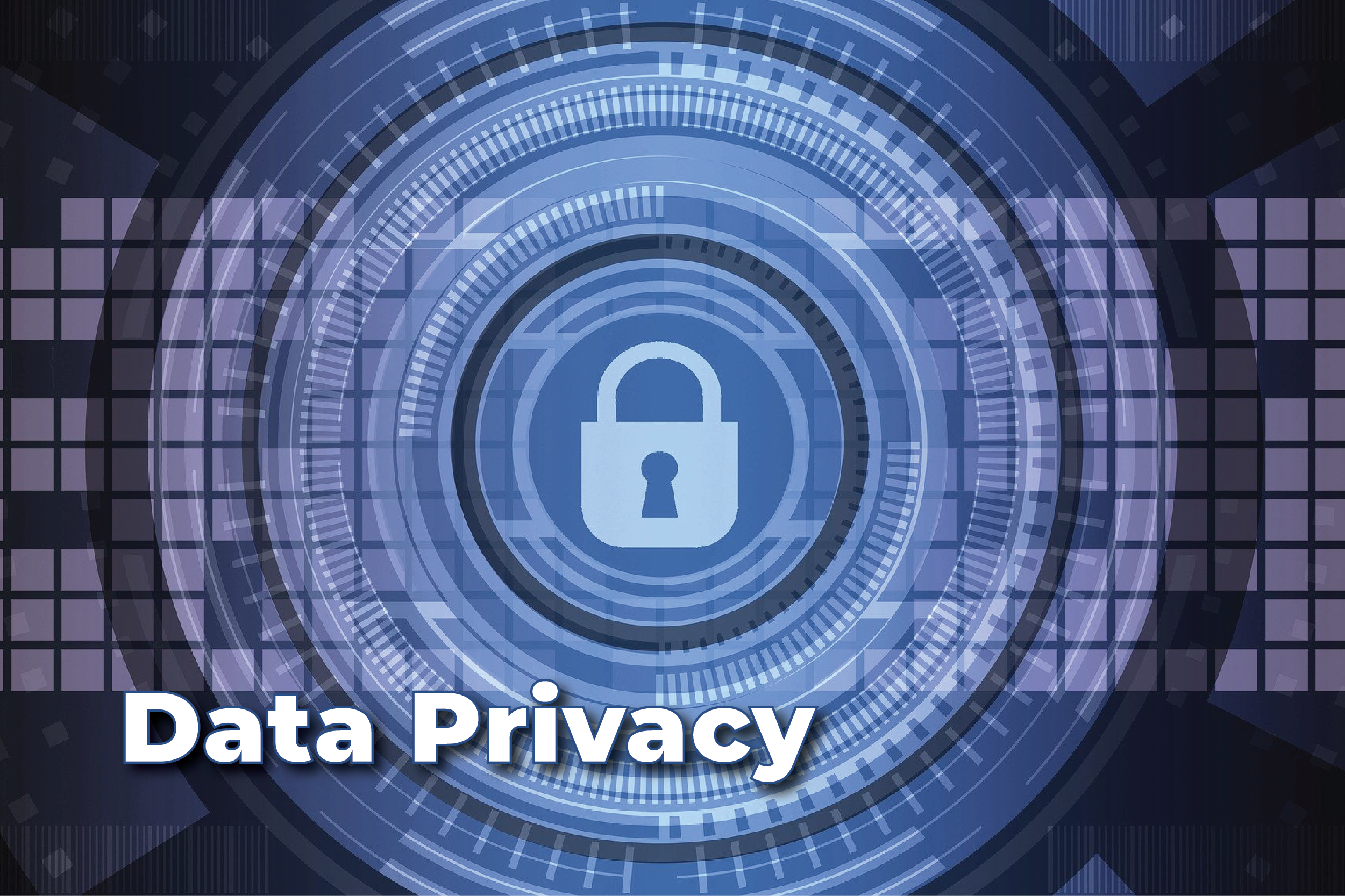 Data Privacy Lesson 11 image blue with privacy lock icon