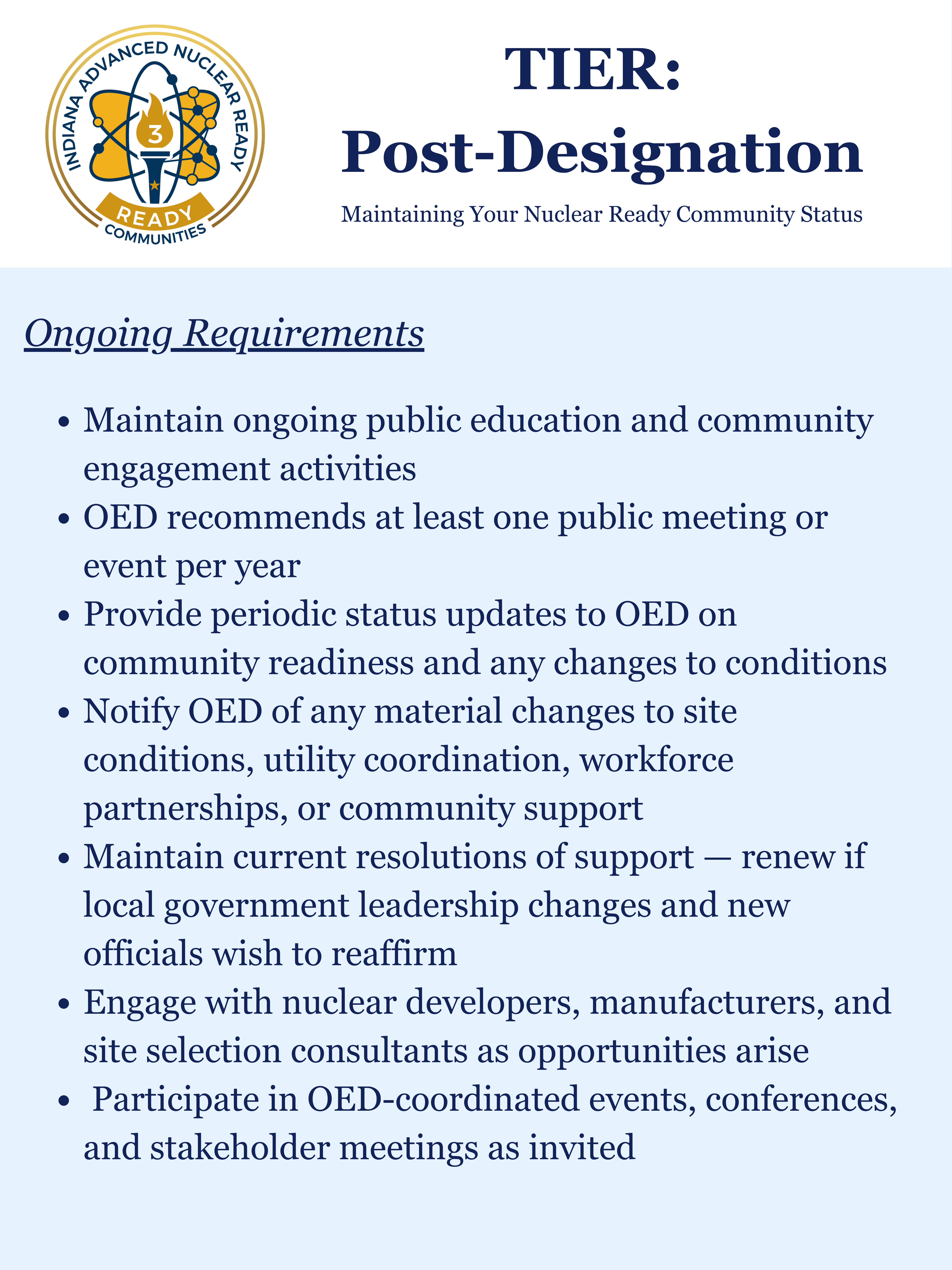 Nuclear Ready Communities Post Designation