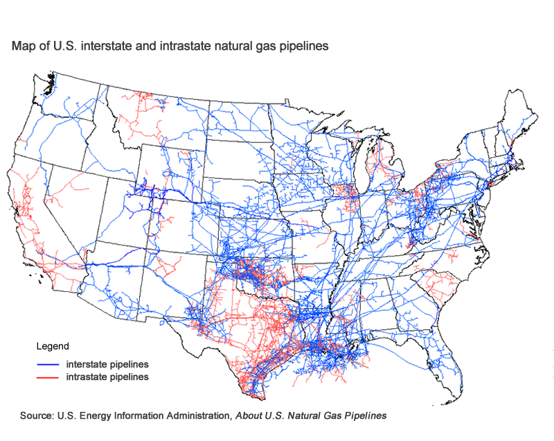 Map of U.S. Interstate and Intrastate Natural Gas Pipelines