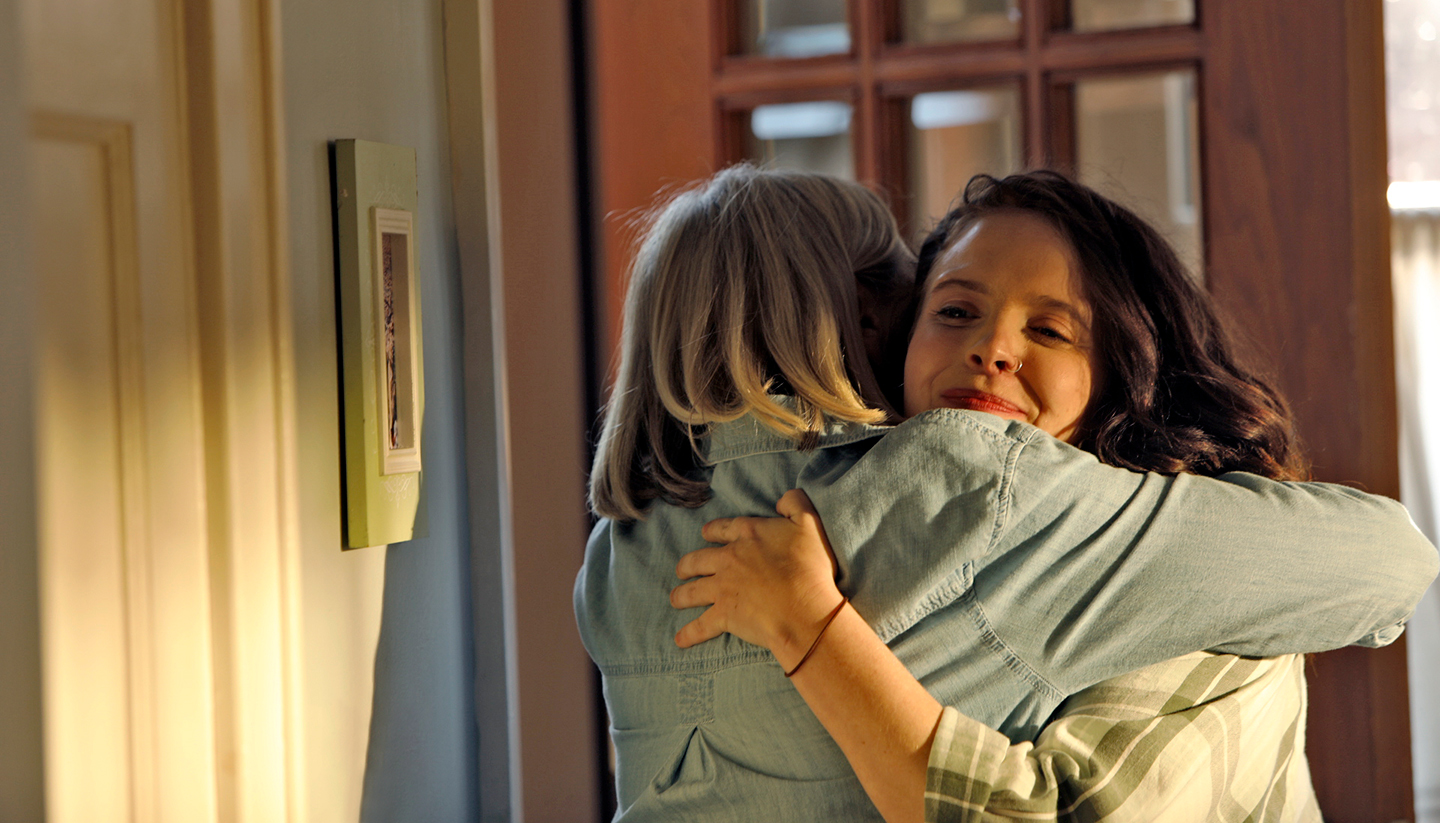 Mom and daughter hugging