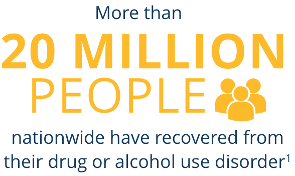 More than 20 million people nationwide have recovered from their drug or alcohol use disorder