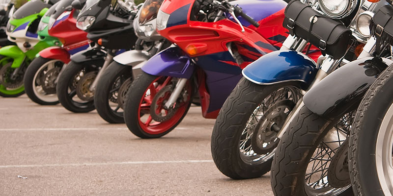 motorcycles lined up