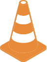 Orange safety cone icon