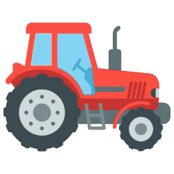 Red farm tractor icon