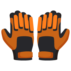 Orange winter gloves icon