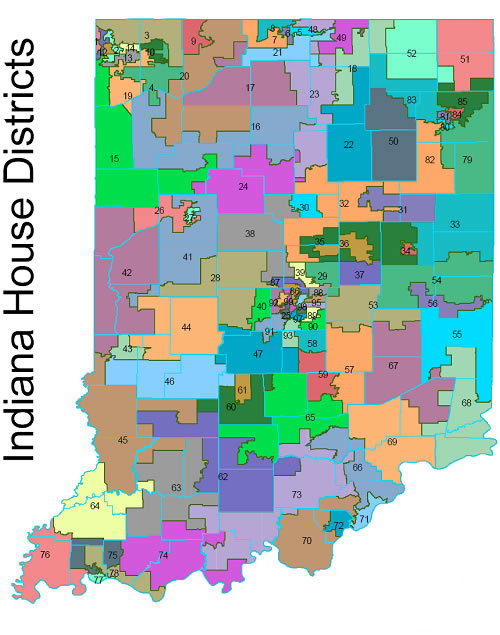 Indiana House Districts Map