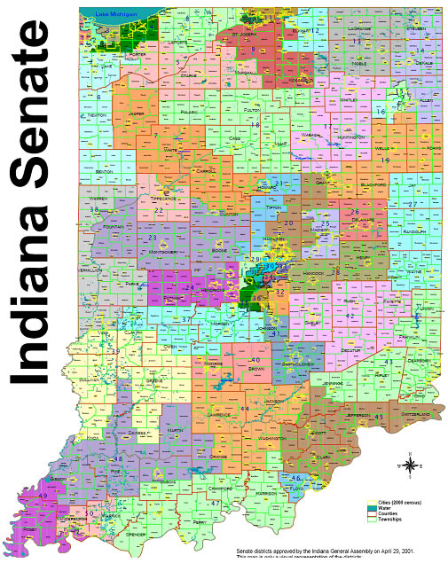Indiana State Representatives Map Sos: Election Division: 2001 Indiana Senate Districts - Repealed 2011 Indiana State Representatives Map Sos: Election Division: 2001 Indiana Senate Districts - Repealed 2011