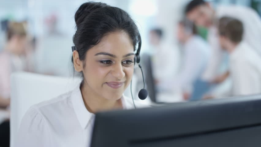image of clerk with phone