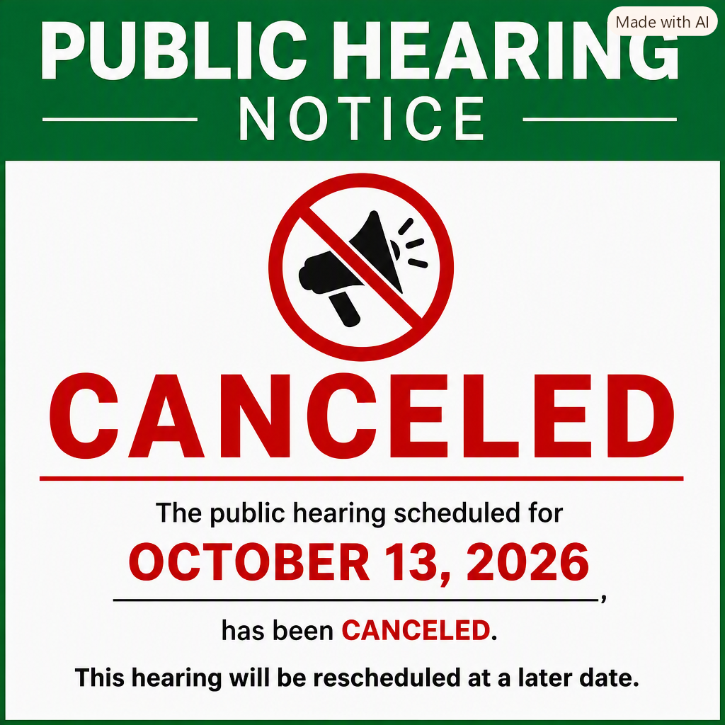 HEARING CANCELED