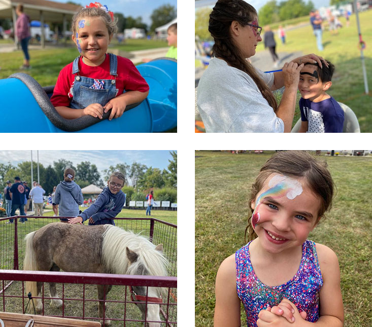 Kids Corner, facepainting, ponie, rides